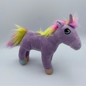 Hairmazing Unicorn Plush Toy Stuffed Animal Purple 8 In Rainbow Hair Shiny Gifts